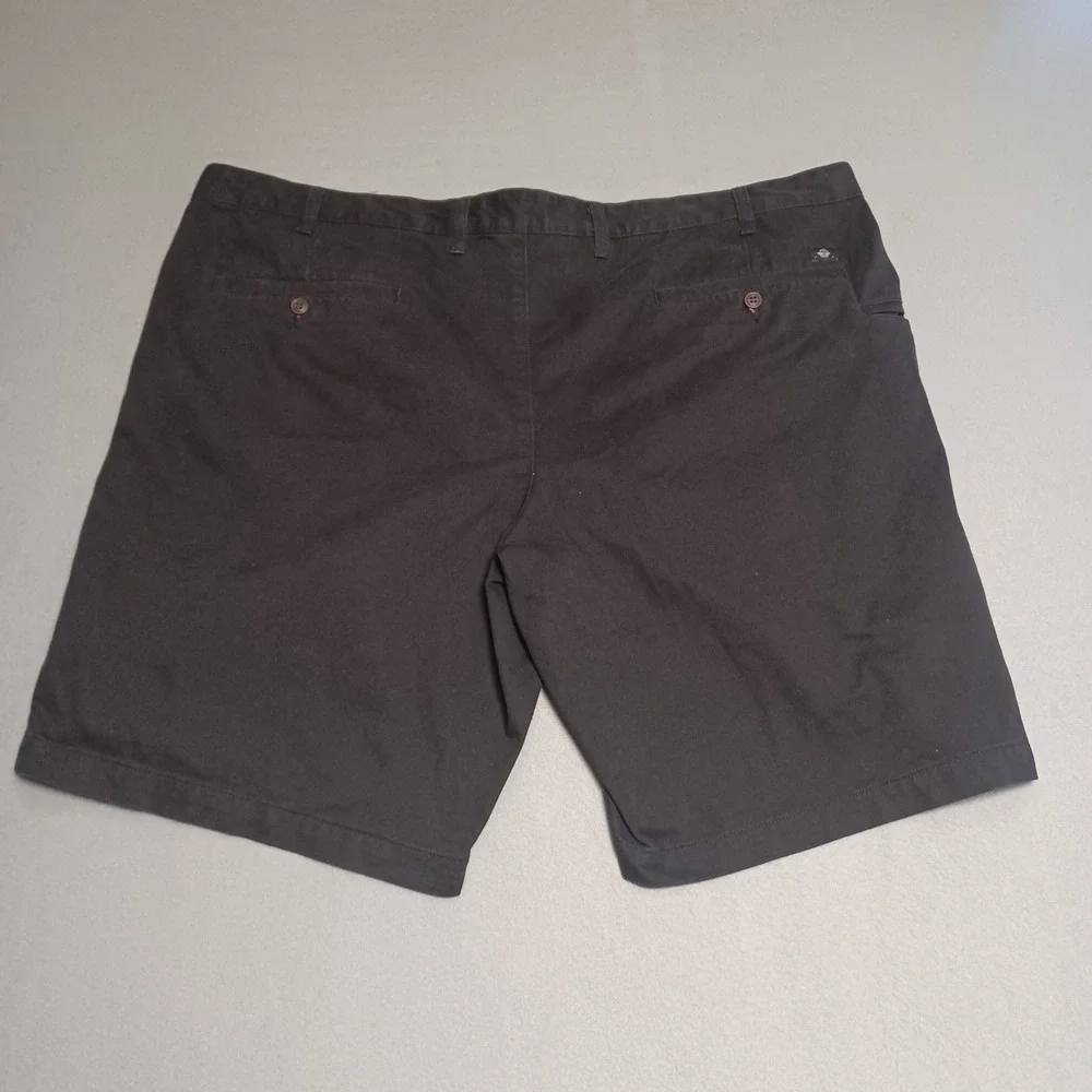 Dockers Chino Shorts Mens 48 Black 5 Pocket Flat Front Casual Cotton Twill